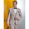 imageWULFUL Mens Slim Fit Suit One Button 3Piece Blazer Dress Business Wedding Party Jacket Vest ampamp PantLight Brown054