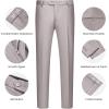 imageWULFUL Mens Slim Fit Suit One Button 3Piece Blazer Dress Business Wedding Party Jacket Vest ampamp PantLight Brown054