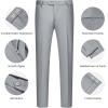 imageWULFUL Mens Slim Fit Suit One Button 3Piece Blazer Dress Business Wedding Party Jacket Vest ampamp PantLight Grey