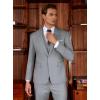 imageWULFUL Mens Slim Fit Suit One Button 3Piece Blazer Dress Business Wedding Party Jacket Vest ampamp PantLight Grey