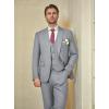 imageWULFUL Mens Slim Fit Suit One Button 3Piece Blazer Dress Business Wedding Party Jacket Vest ampamp PantLight Grey