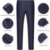 imageWULFUL Mens Slim Fit Suit One Button 3Piece Blazer Dress Business Wedding Party Jacket Vest ampamp PantNavy Blue055