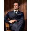 imageWULFUL Mens Slim Fit Suit One Button 3Piece Blazer Dress Business Wedding Party Jacket Vest ampamp PantNavy Blue055