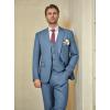 imageWULFUL Mens Slim Fit Suit One Button 3Piece Blazer Dress Business Wedding Party Jacket Vest ampamp PantNewblue