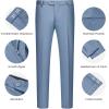 imageWULFUL Mens Slim Fit Suit One Button 3Piece Blazer Dress Business Wedding Party Jacket Vest ampamp PantNewblue