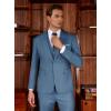 imageWULFUL Mens Slim Fit Suit One Button 3Piece Blazer Dress Business Wedding Party Jacket Vest ampamp PantNewblue