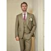 imageWULFUL Mens Slim Fit Suit One Button 3Piece Blazer Dress Business Wedding Party Jacket Vest ampamp PantNewkhaki
