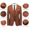 imageWULFUL Mens Slim Fit Suit One Button 3Piece Blazer Dress Business Wedding Party Jacket Vest ampamp PantNeworange