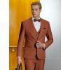 imageWULFUL Mens Slim Fit Suit One Button 3Piece Blazer Dress Business Wedding Party Jacket Vest ampamp PantNeworange