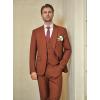 imageWULFUL Mens Slim Fit Suit One Button 3Piece Blazer Dress Business Wedding Party Jacket Vest ampamp PantNeworange