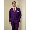 imageWULFUL Mens Slim Fit Suit One Button 3Piece Blazer Dress Business Wedding Party Jacket Vest ampamp PantPurple