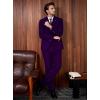 imageWULFUL Mens Slim Fit Suit One Button 3Piece Blazer Dress Business Wedding Party Jacket Vest ampamp PantPurple