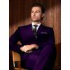imageWULFUL Mens Slim Fit Suit One Button 3Piece Blazer Dress Business Wedding Party Jacket Vest ampamp PantPurple