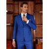 imageWULFUL Mens Slim Fit Suit One Button 3Piece Blazer Dress Business Wedding Party Jacket Vest ampamp PantRoyal Blue
