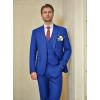 imageWULFUL Mens Slim Fit Suit One Button 3Piece Blazer Dress Business Wedding Party Jacket Vest ampamp PantRoyal Blue