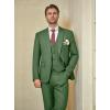 imageWULFUL Mens Slim Fit Suit One Button 3Piece Blazer Dress Business Wedding Party Jacket Vest ampamp PantSage Green