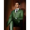 imageWULFUL Mens Slim Fit Suit One Button 3Piece Blazer Dress Business Wedding Party Jacket Vest ampamp PantSage Green