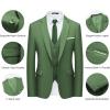 imageWULFUL Mens Slim Fit Suit One Button 3Piece Blazer Dress Business Wedding Party Jacket Vest ampamp PantSage Green