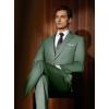imageWULFUL Mens Slim Fit Suit One Button 3Piece Blazer Dress Business Wedding Party Jacket Vest ampamp PantSage Greennew