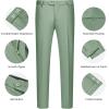 imageWULFUL Mens Slim Fit Suit One Button 3Piece Blazer Dress Business Wedding Party Jacket Vest ampamp PantSage Greennew