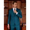 imageWULFUL Mens Slim Fit Suit One Button 3Piece Blazer Dress Business Wedding Party Jacket Vest ampamp PantTeal Blue