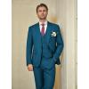 imageWULFUL Mens Slim Fit Suit One Button 3Piece Blazer Dress Business Wedding Party Jacket Vest ampamp PantTeal Blue
