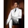 imageWULFUL Mens Slim Fit Suit One Button 3Piece Blazer Dress Business Wedding Party Jacket Vest ampamp PantWhite