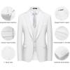 imageWULFUL Mens Slim Fit Suit One Button 3Piece Blazer Dress Business Wedding Party Jacket Vest ampamp PantWhite