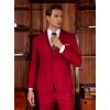 imageWULFUL Mens Slim Fit Suit One Button 3Piece Blazer Dress Business Wedding Party Jacket Vest ampamp PantWine Red