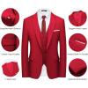 imageWULFUL Mens Slim Fit Suit One Button 3Piece Blazer Dress Business Wedding Party Jacket Vest ampamp PantWine Red
