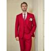 imageWULFUL Mens Slim Fit Suit One Button 3Piece Blazer Dress Business Wedding Party Jacket Vest ampamp PantWine Red