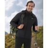 imageWULFUL Mens Softshell Jacket Waterproof Lightweight Insulated Windbreaker Fleece Lined Rain Shell Jacket for Hiking TravelBlack