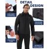 imageWULFUL Mens Softshell Jacket Waterproof Lightweight Insulated Windbreaker Fleece Lined Rain Shell Jacket for Hiking TravelBlack