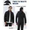 imageWULFUL Mens Softshell Jacket Waterproof Lightweight Insulated Windbreaker Fleece Lined Rain Shell Jacket for Hiking TravelBlack