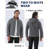 imageWULFUL Mens Softshell Jacket Waterproof Lightweight Insulated Windbreaker Fleece Lined Rain Shell Jacket for Hiking TravelDark Grey