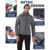 imageWULFUL Mens Softshell Jacket Waterproof Lightweight Insulated Windbreaker Fleece Lined Rain Shell Jacket for Hiking TravelDark Grey