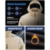 imageWULFUL Mens Softshell Jacket Waterproof Lightweight Insulated Windbreaker Fleece Lined Rain Shell Jacket for Hiking TravelKhaki