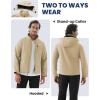 imageWULFUL Mens Softshell Jacket Waterproof Lightweight Insulated Windbreaker Fleece Lined Rain Shell Jacket for Hiking TravelKhaki
