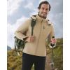 imageWULFUL Mens Softshell Jacket Waterproof Lightweight Insulated Windbreaker Fleece Lined Rain Shell Jacket for Hiking TravelKhaki