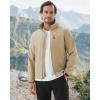 imageWULFUL Mens Softshell Jacket Waterproof Lightweight Insulated Windbreaker Fleece Lined Rain Shell Jacket for Hiking TravelKhaki