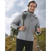 imageWULFUL Mens Softshell Jacket Waterproof Lightweight Insulated Windbreaker Fleece Lined Rain Shell Jacket for Hiking TravelLight Grey