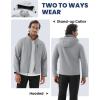 imageWULFUL Mens Softshell Jacket Waterproof Lightweight Insulated Windbreaker Fleece Lined Rain Shell Jacket for Hiking TravelLight Grey