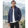 imageWULFUL Mens Softshell Jacket Waterproof Lightweight Insulated Windbreaker Fleece Lined Rain Shell Jacket for Hiking TravelNavy