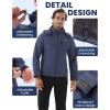 imageWULFUL Mens Softshell Jacket Waterproof Lightweight Insulated Windbreaker Fleece Lined Rain Shell Jacket for Hiking TravelNavy