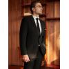 imageWULFUL Mens Sport Coats Blazers Linen Cotton Blazer Regular Fit One Button Suit Jacket with 2 PocketsBlack