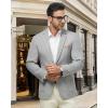 imageWULFUL Mens Sport Coats Blazers Linen Cotton Blazer Regular Fit One Button Suit Jacket with 2 PocketsGrey