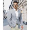 imageWULFUL Mens Sport Coats Blazers Linen Cotton Blazer Regular Fit One Button Suit Jacket with 2 PocketsLight Blue