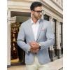 imageWULFUL Mens Sport Coats Blazers Linen Cotton Blazer Regular Fit One Button Suit Jacket with 2 PocketsLight Blue