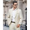 imageWULFUL Mens Sport Coats Blazers Linen Cotton Blazer Regular Fit One Button Suit Jacket with 2 PocketsWhite