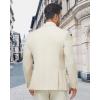 imageWULFUL Mens Sport Coats Blazers Linen Cotton Blazer Regular Fit One Button Suit Jacket with 2 PocketsWhite